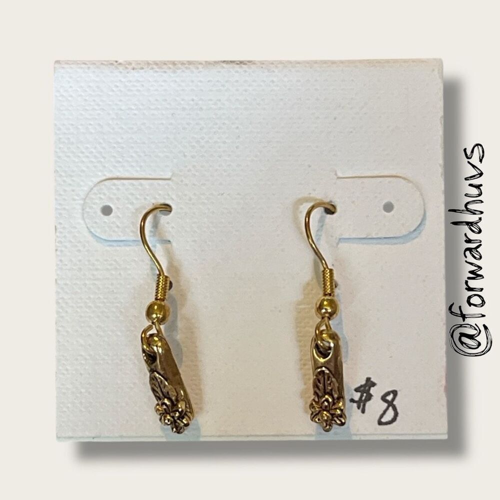 Bundle Sale 3 for $15 | Gold Tone Dangle Earrings – 1 1/16 Inches